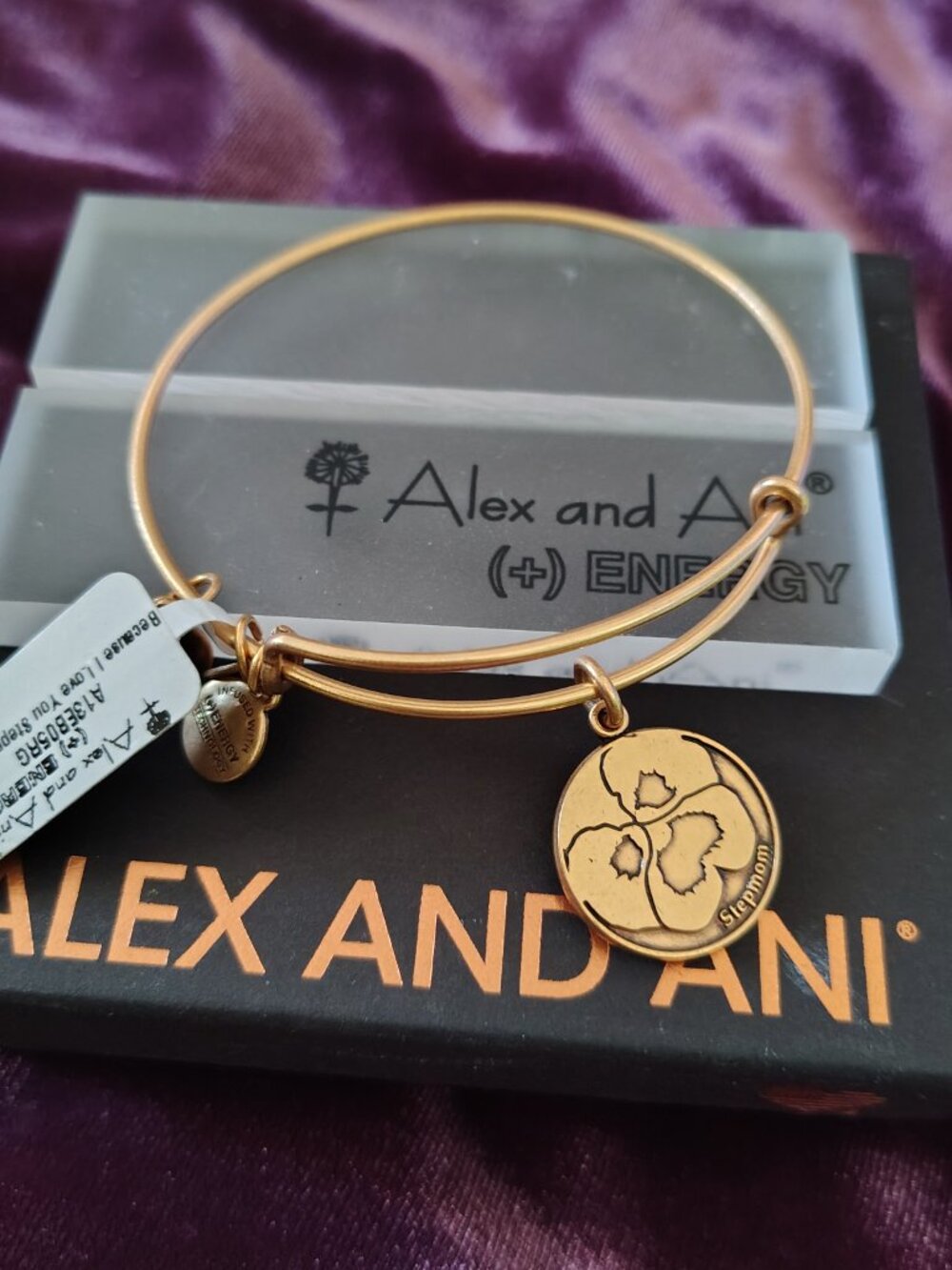 Authentic Alex & Ani Gold Stepmom Charm Bracelet 800